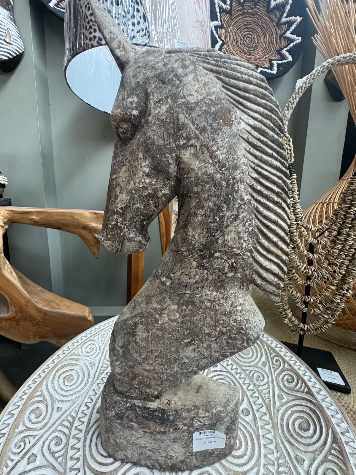 BAL128 - WOODEN HEAD HORSE 20X9X50
