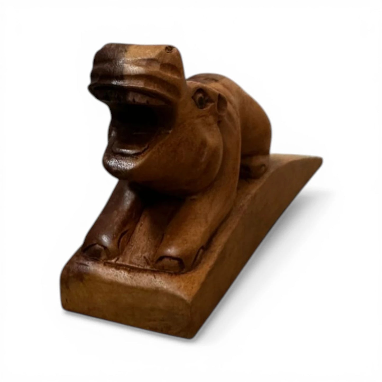 UBI047 - WOODEN WARU HIPPOPOTAMUS DOOR STOP