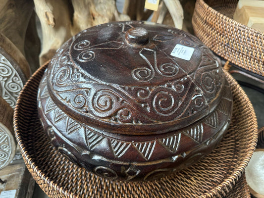 BAL078 - WOODEN BOWL CARVING 40X40X25