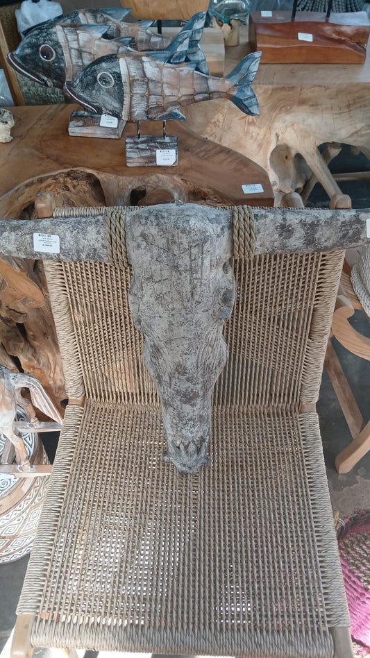 BAL131 - WOODEN BUFFALO HEAD 90X12X60