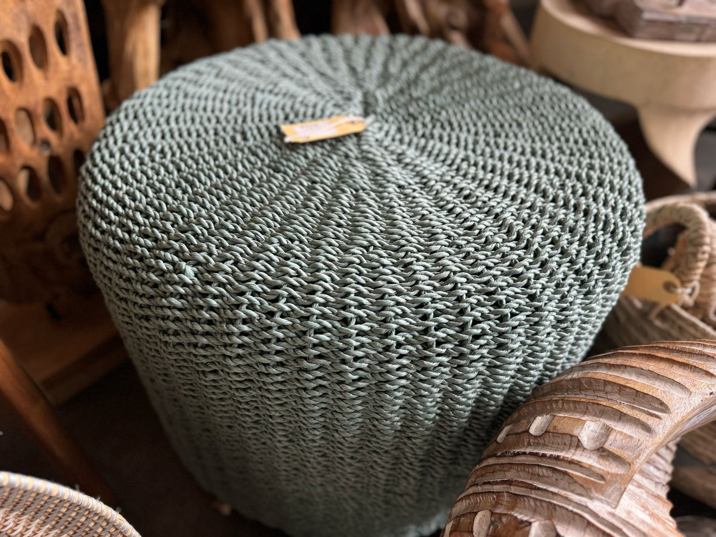 BAL140-T -  WOODEN STOOL 60CM - TURQUOISE