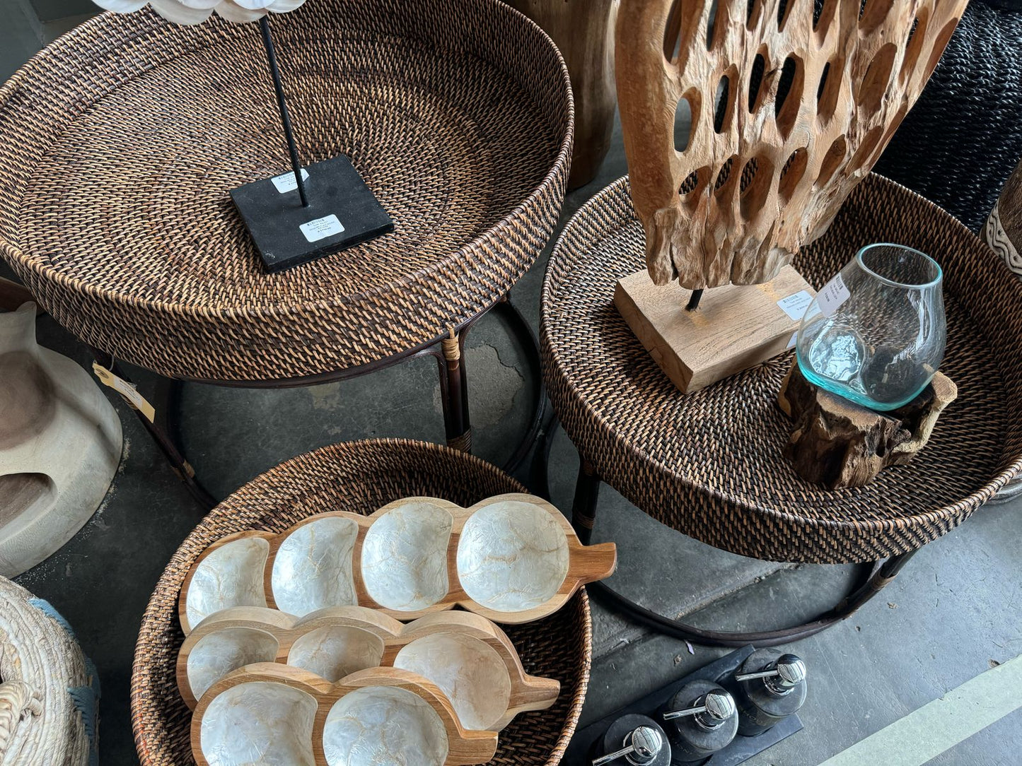 BAL157 -  RATTAN TABLE SET OF 3