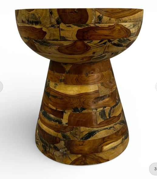 BAN054 - WOODEN TEAK STOOL40X40X50CM
