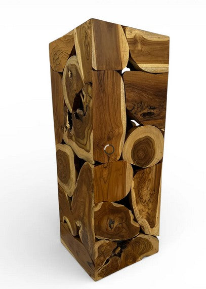BAN056 - WOODEN SUAR STOOL BOX 30X30X80CM