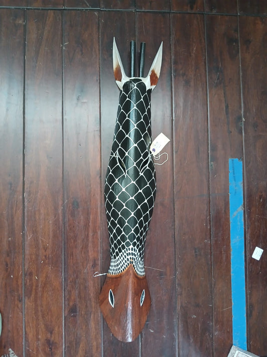 UBI009 - WOODEN ALBESIA GIRAFFE FULL HITAM