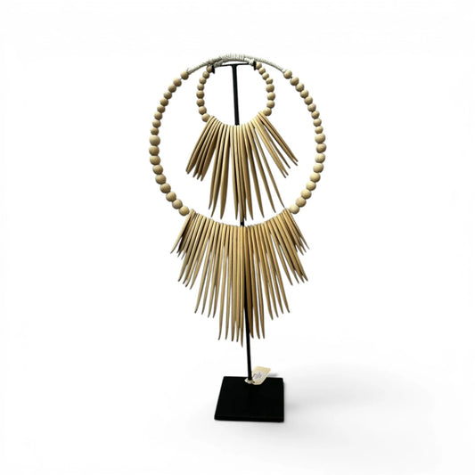 UBI061 - WOODEN MANGO SURVING NECKLACE NATURAL