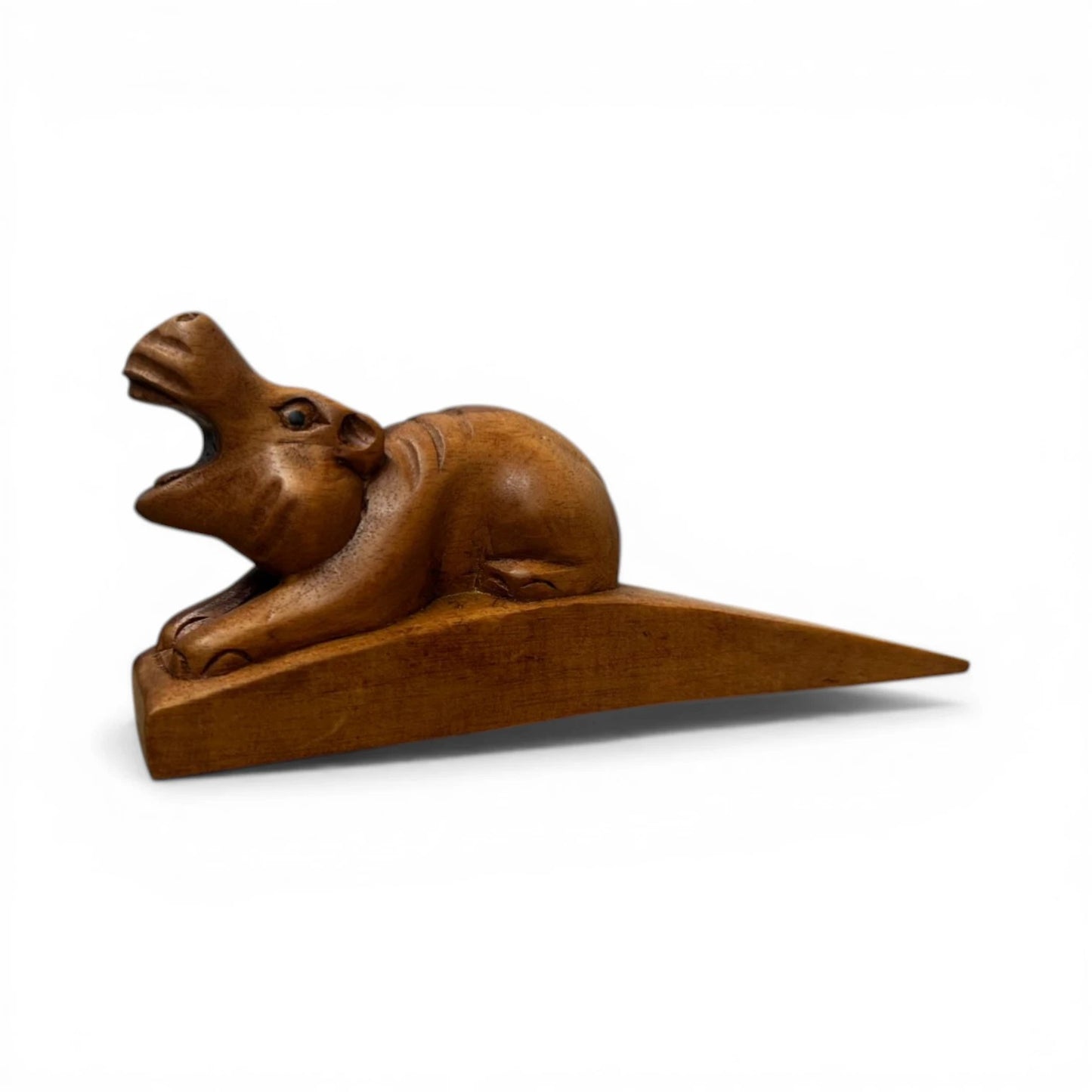 UBI047 - WOODEN WARU HIPPOPOTAMUS DOOR STOP
